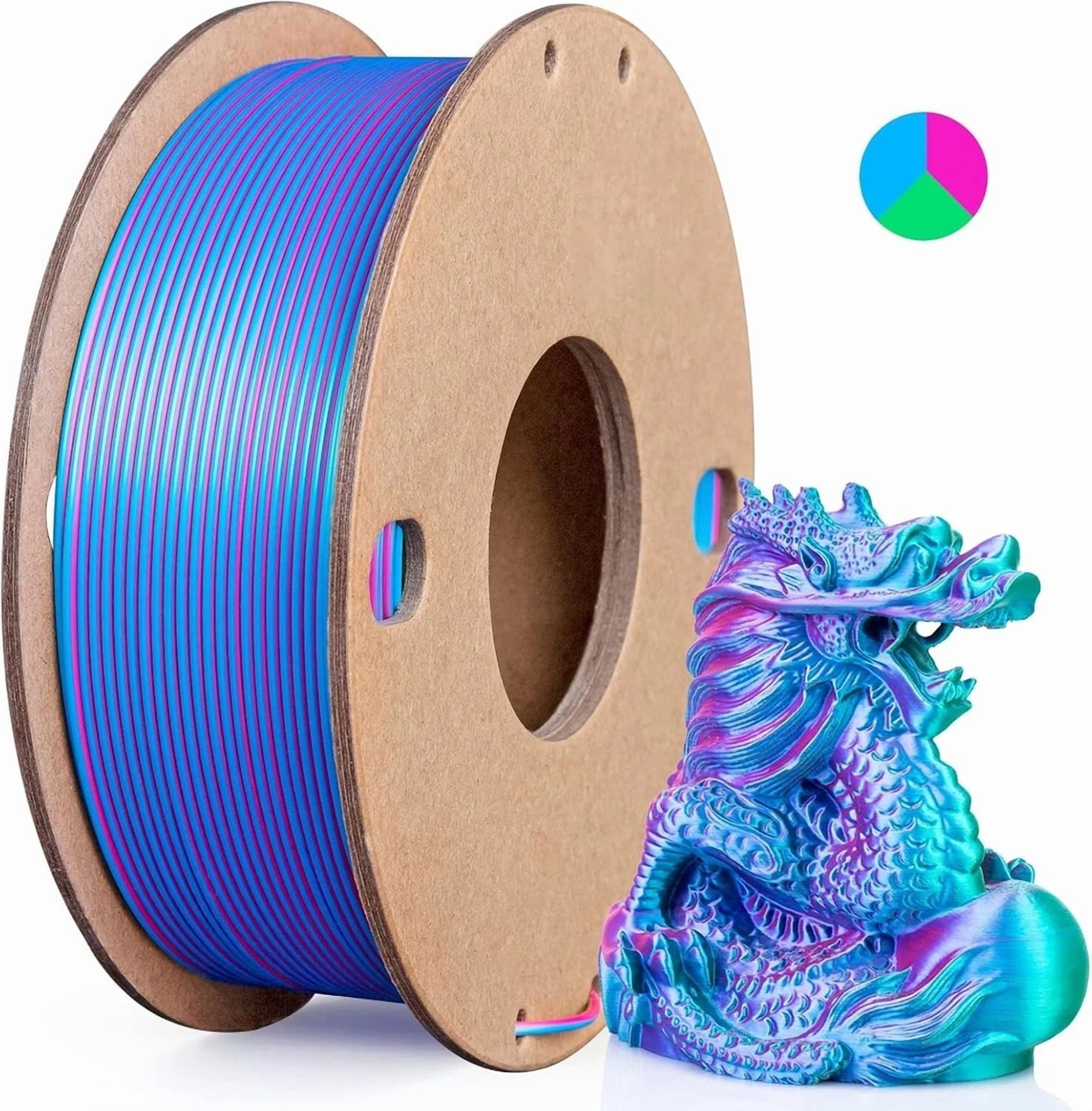 CRESTIN- Silk Pla 3D Printer Filament Triple Color Silk Pla Filament 1.75Mm 3D Printing