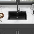 thumbnail image 2 of Undermount Kitchen Sink, Quartz Kitchen Sink - 33"x22"x9.65" Black granite composite Drop in kitchen sink, Black Stainless Steel Kitchen Sink,Quartz Farmhouse Kitchen Sink, Kitchen Sinks, 2 of 9
