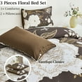 thumbnail image 2 of URBONUR 3 Pcs Floral Comforter Set Queen Size, Brown Gold Botanical Bedding Set, White Flower Butterfly Leaves Printed Bed Sets with 2 Pillowcases for Women Men, 2 of 8