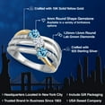 thumbnail image 2 of Gem Stone King 925 Silver and 10K Yellow Gold Swiss Blue Topaz and Moissanite and Lab Grown Diamond Engagement Ring for Women | 1.09 Cttw | Round 4MM | November Birthstone | Size 9, 2 of 6
