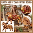 thumbnail image 2 of Horse Shaped Wooden Charcuterie Board - Rustic Wood Serving Platter for Cheese, Appetizers, Snacks & Party Decor, 2 of 5