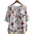 thumbnail image 1 of CHOK Blouse Col Rond Imprimé Graphique Animal Tees Décontracté Mode Urbaine Tops Grande Taille pour Femmes, 1 of 6