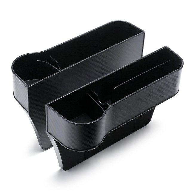 Relleno de huecos para asiento de coche, 2 paquetes, relleno de huecos para asiento delantero de fibra de carbono, con orificio de carga USB