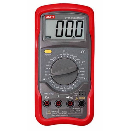 UT51 - MULTIMETER DIGITAL 10A W/BASIC HFE/DIODE HANDHELD