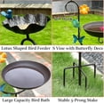 thumbnail image 5 of Free Standing Solar Bird Bath, 58" Tall Decorative Birdbath and Feeder Combo, Stake Bird Baths for Outdoors with Solar Fountain, 5 Spikes Floral Accent Birdbaths for Garden Patio Yard Lawn, 5 of 8