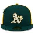 thumbnail image 2 of Men's New Era Green/Gold Athletics Gameday Sideswipe 59FIFTY Fitted Hat, 2 of 6