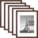 thumbnail image 1 of upsimples Juego de 5 marcos de fotos de 11 x 14, imágenes de exhibición de 8 x 10 con tapete o 11 x 14 sin tapete, marcos de fotos de galería de pared, negro, 1 of 4