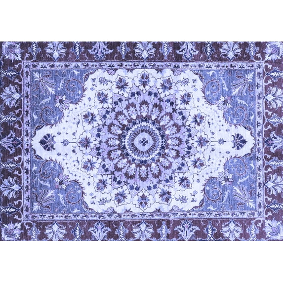 Ahgly Company Indoor Rectangle Abstract Blue Modern Area Rugs, 5' x 7'
