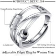thumbnail image 2 of Anillo de ansiedad ajustable de plata de ley 925 para mujeres y hombres, anillos giratorios de paz, promesa de boda retro, anillos de pulgar para artículos para aliviar el estrés y la ansiedad, 2 of 5
