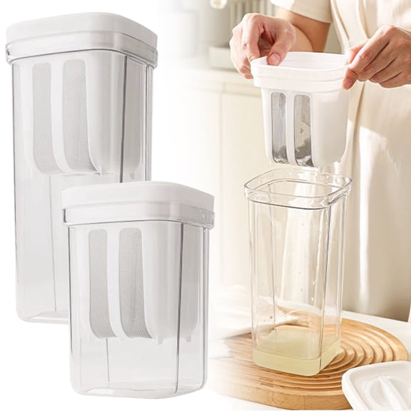 Noothes Greek Yogurt Strainer with Lid Reusable Yogurt Filter Hung Curd Maker Cheese Strainer for Thick Greek Coconut Soy Yogurt and Soft Cheese Making