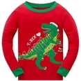 thumbnail image 2 of Toddler Boys Christmas Pajamas Baby 100% Cotton Long Sleeve Dinosaur Pjs Kids Christmas Jammies Clothes 3T, 2 of 7