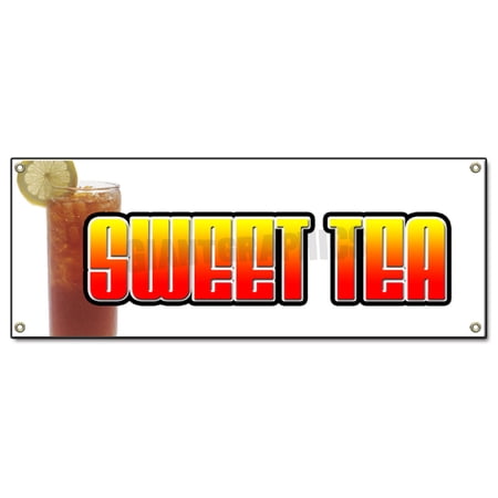 Sweet Tea Banner Sign Ice Iced Drink Cart Stand Signs Southern