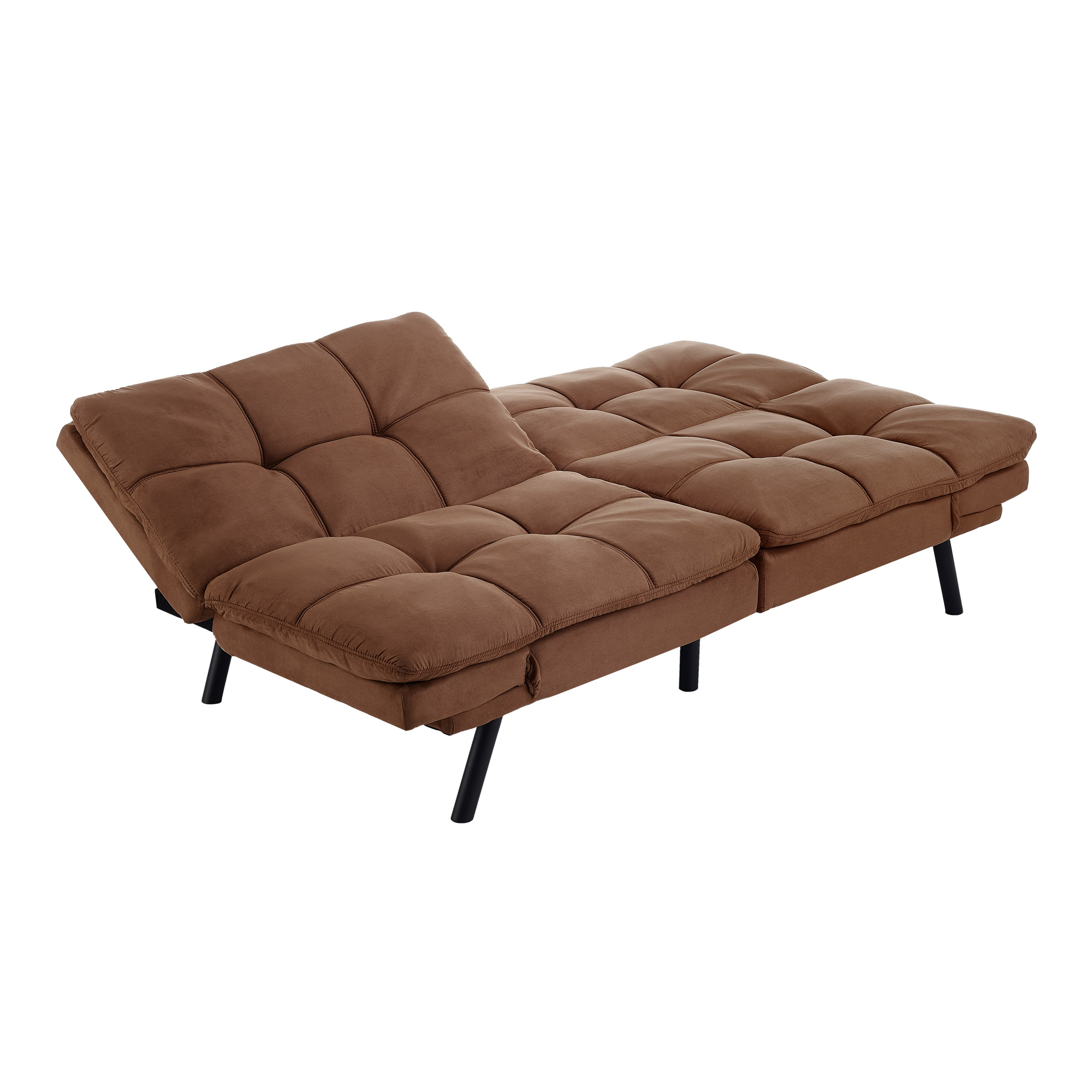 Mainstays Memory Foam Futon with Adjustable Armrests , Camel Faux Suede Fabric for Adults - image 6 of 9