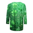 thumbnail image 4 of Lenpel St. Patrick's Day Outfits for Women Fashion Printed Crew Neck 3/4 Sleeve Tunic Tops Casual Spring Summer Shirts, 4 of 5