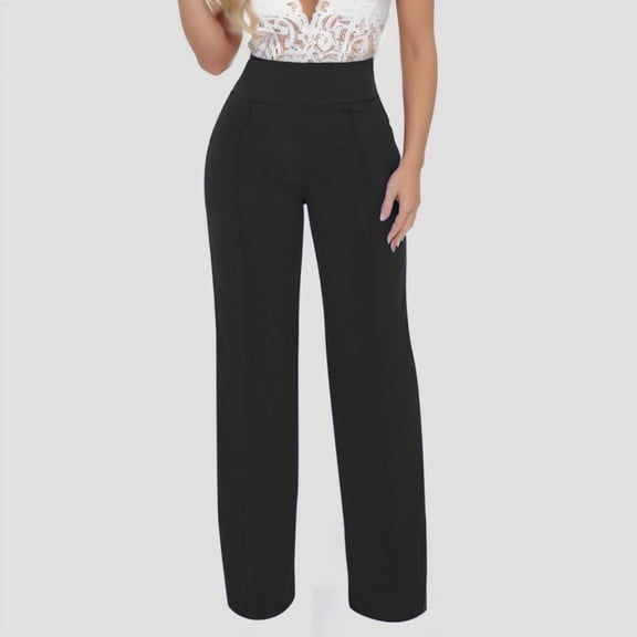 Huowey Yoga Pants Women Bell Bottoms Fashion Solid Solid Slim Fit Stretch Leggings High Waist Tummy Control Bootcut Bell Bottom Comfy Flared Gym Workout Trousers,Black,L