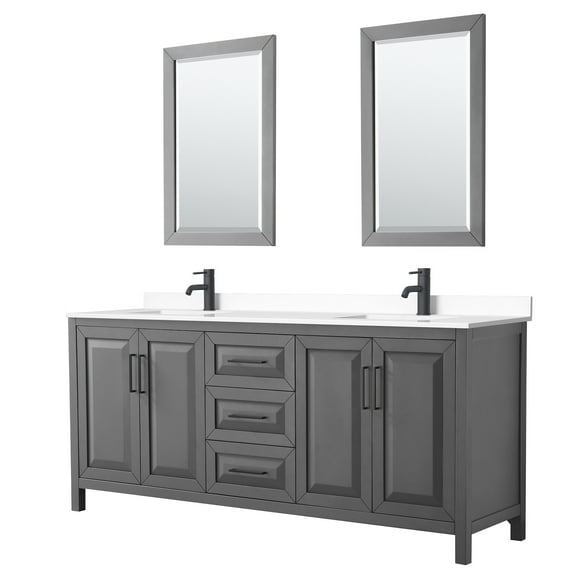 Wyndham Collection Wcv252580d-Vca-M24 Daria 80" Free Standing Double Basin Vanity Set -