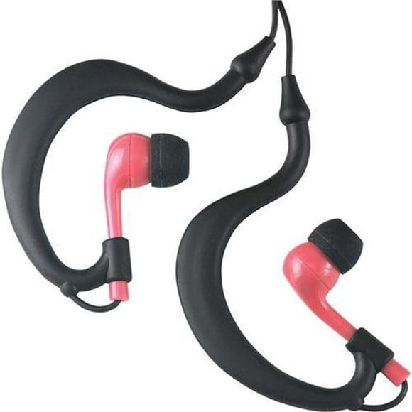 Fitness Technologies 90522 UWater Écouteurs Stéréo Triple Axe Action - 100 pour Cent Étanche - Noir & Rose