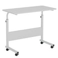 thumbnail image 5 of Soges Standing Computer Desk With Wheels, Movable Side Desk, Sitting Desk Height Adjustable Table White 31.5", 5 of 5