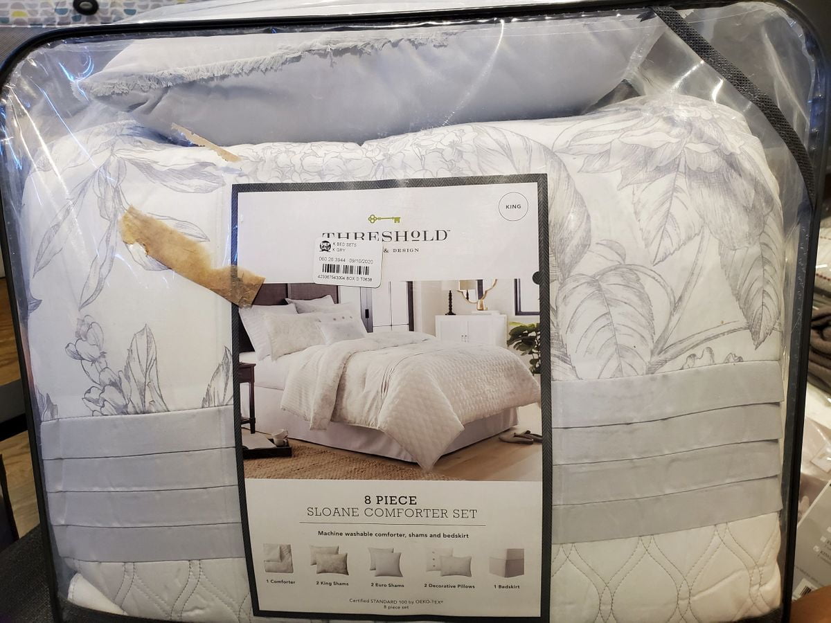 8pc Floral Nora Linework Comforter Set King size Threshold