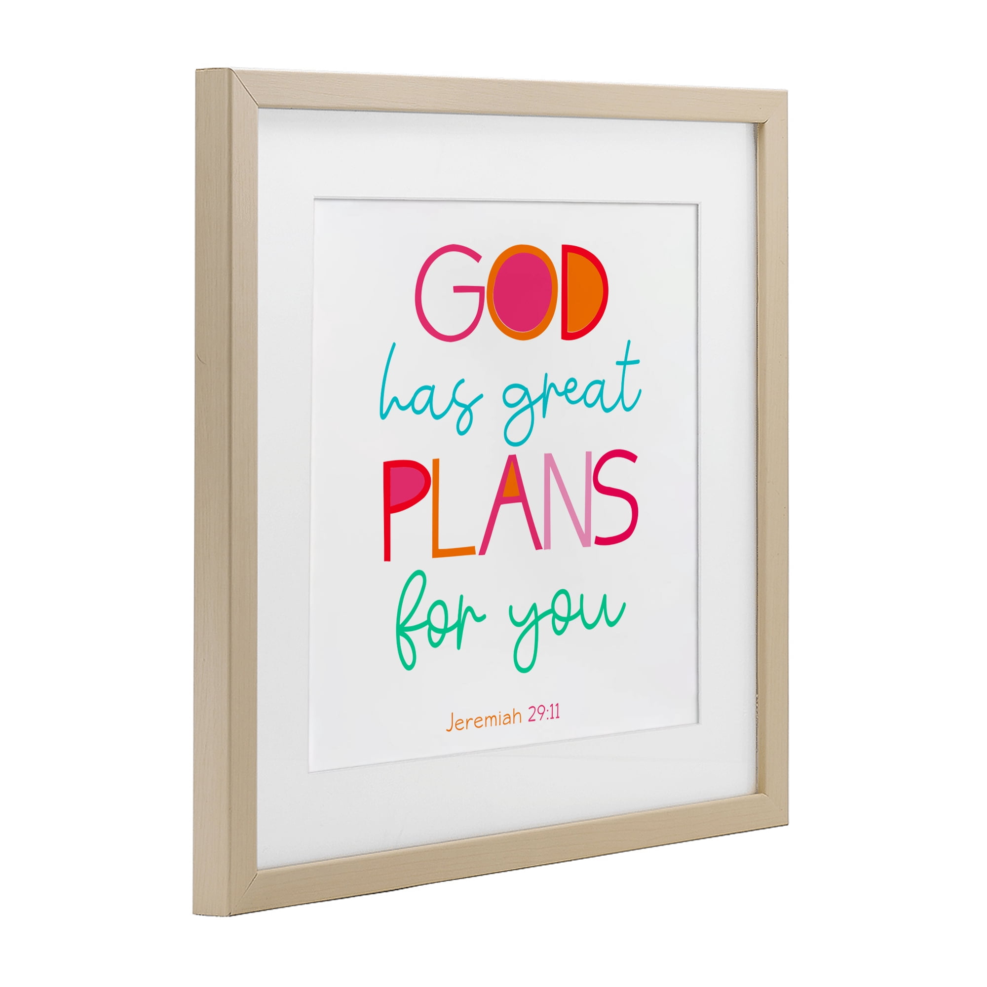 Stupell Industries Whimsical God's Plans For You Birch Framed Print Under Glass, design by SD Graphics Studio