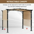 thumbnail image 3 of Outsunny 8' x 10' Retractable Pergola Canopy Steel Frame Polyester Fabric Gazebo with Top Cover,Retractable Canopy Shade Awning, 3 of 9