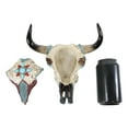thumbnail image 5 of Western Turquoise And Red Teardrop Gems Mosaic Steer Cow Skull Decorative Box, 5 of 7