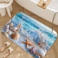 thumbnail image 3 of 1pc Seashells on the Beach Absorbent Non-Slip Bathroom Thickened Flannel Rug Decor,Soft,Quick Drying,Suitable For Indoor/outdoor Use,Bathrooms,Bedrooms,Kitchens,Terrace,Laundry Rooms,16"x24", 3 of 9