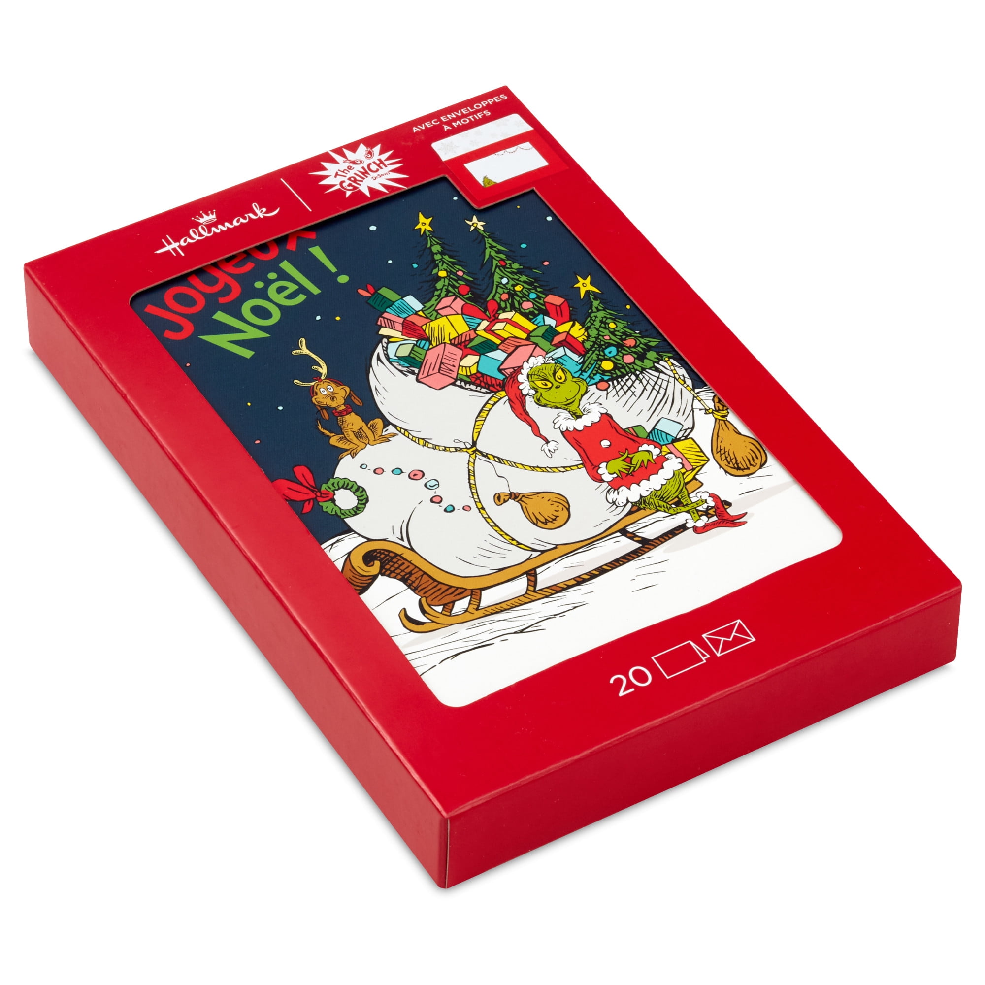 Hallmark Dr. Seuss's How the Grinch Stole Christmas! French-Language Boxed Christmas Cards, Merry Grinchmas (20 Cards)