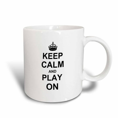 3dRose Keep Calm and Play on - carry on gaming - hobby or pro gamer gifts - for any game including sports - Ceramic Mug,