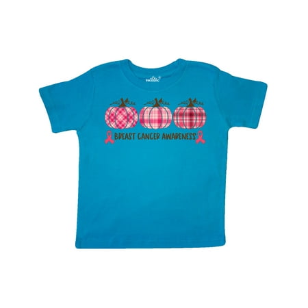 

Inktastic Breast Cancer Awareness Pink Plaid Pumpkins Gift Toddler Boy or Toddler Girl T-Shirt