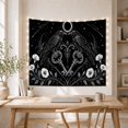 thumbnail image 5 of Floral Garden Monochromatic with Detailed Ravens Face Each, Spooky Gothic for Gothic Decor Fans, Dark Art Decor, Halloween Gift, Tapestry Wall Hanging for Bedroom and Dorm, 5 of 7