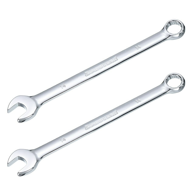 2packs 14mm Combination Wrench with Offset 12-Point Box End and Angled Open End