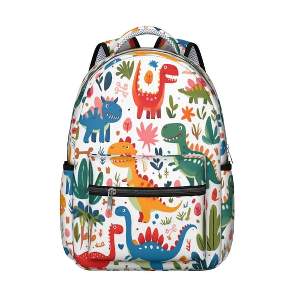 Cute Dinosaur Pattern Backpack for School,Cute School Bag,Schoolbag with Adjustable Shoulder Straps & Padded Back,15.3"x11"x7.1".﻿