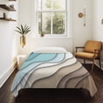 thumbnail image 4 of Teal Blue Ombre Cream Tapestry for Bedroom Wall Hanging Tapestry, Modern Geometric Brown Aesthetic Ceiling Backdrop Tapestries Poster Blanket Wall Decor for Teens Room Living Room Dorm 55" x 73", 4 of 8