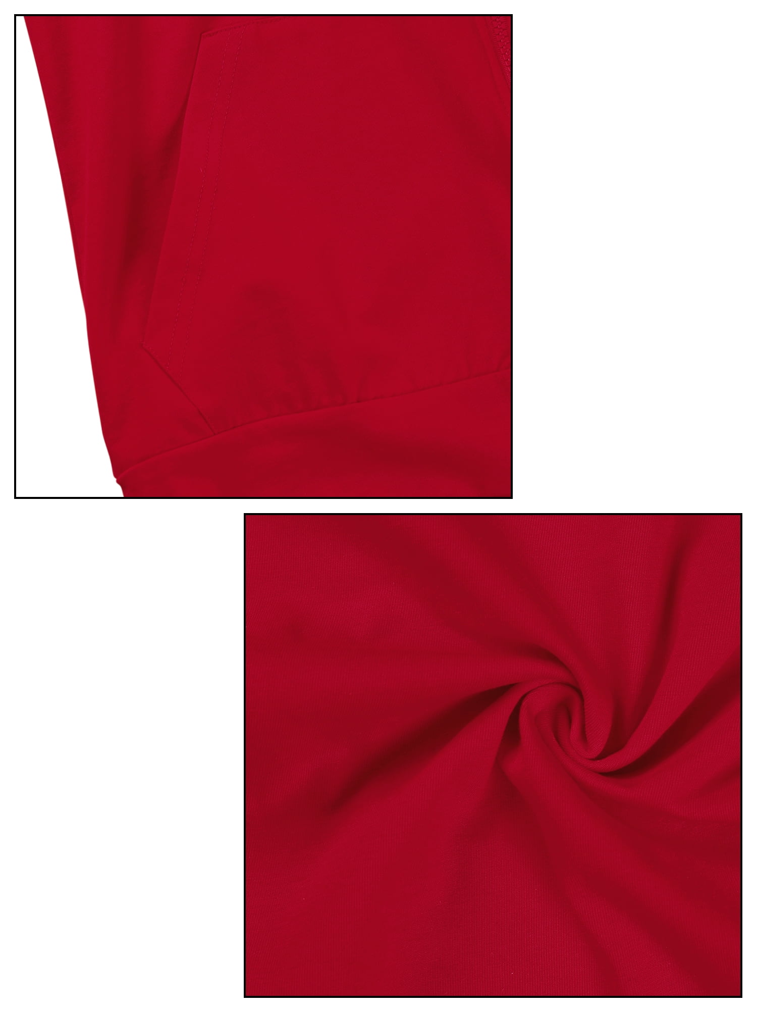 Unique Bargains Men's Short Sleeve Solid Color Zip Up Sport Hoodies 2XL Red