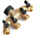 thumbnail image 2 of Faucet Y Selector 4 Outlet Valves, Brass Faucet Connector 4 Way Distributor Hose Splitter Splitter For Garden Irrigation, 2 of 5