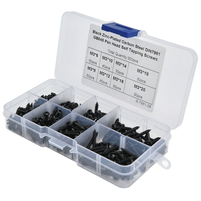 Screw Assortment Kit,300Pcs Self Tapping Screws Cross Pan Head Screws Self Tapping Screws Industry-Leading Standards