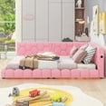 thumbnail image 3 of Triple Tree Full Size Teddy Platform Bed with USB Ports, Pink, 3 of 9