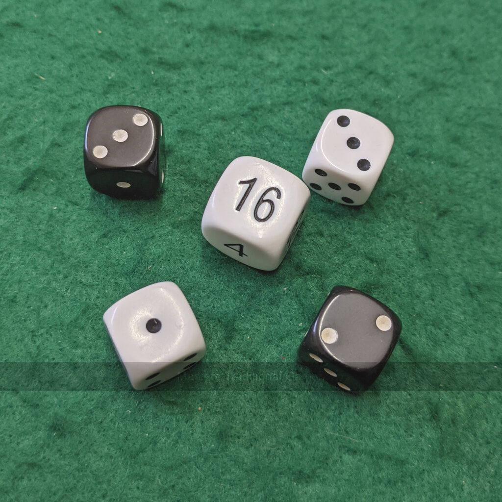 Dice and Doubling Cube for Backgammon