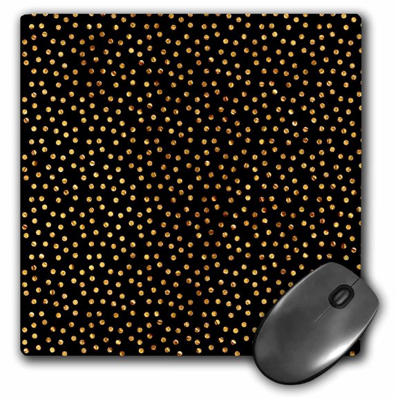 3dRose, Faux Gold and Black Confetti, MousePad