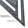 thumbnail image 2 of 12 Inch Speed Square Metric Triangle Ruler Aluminum Alloy Measuring Ruler Woodworking Angle Protractor Building Framing Tools ,Long Lasting, 2 of 7