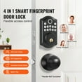 thumbnail image 4 of KFFKFF Fingerprint Access Door Lock, Key-Free Entry with Fingerprint, Code, or Key, Automatic Locking, Privacy Code Feature, IP 63 Rated for Exterior Doors, Electronic Deadbolt Supports 300 Users, 4 of 9