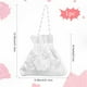 thumbnail image 2 of Bolso de novia de 8,38 x 8,7 cm, de satén rosa, con bordado de rosas blancas, de seda y cordón con perla, ideal para bodas, bailes y fiestas., 2 of 9
