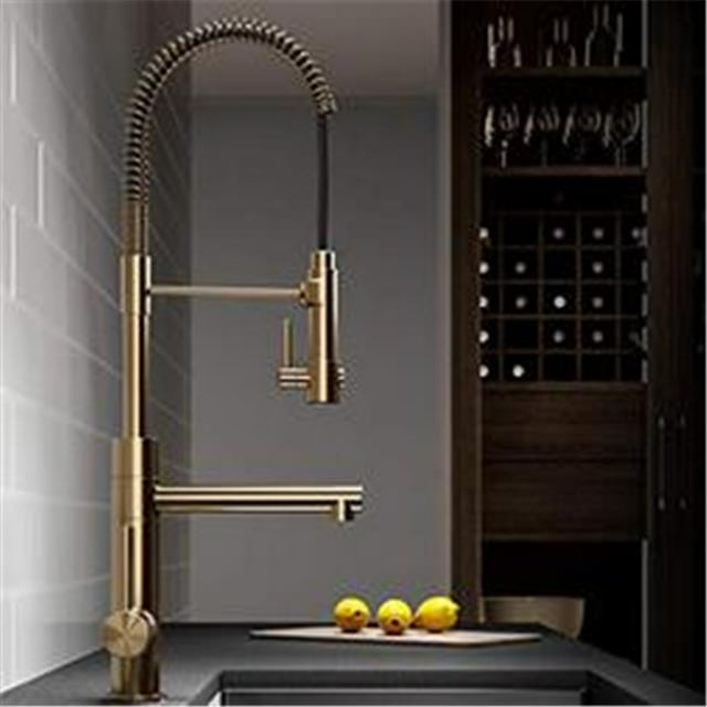 Kraus KPF-1603BG Pro 2-Function Commercial Style Pre-Rinse Kitchen Faucet with Pull-Down Spring Spout & Pot Filler