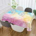thumbnail image 5 of JSTEL Tie Dye Rainbow Color Table Cloth Rectangle 60 x 108 Inch Tablecloth Anti Wrinkle Table Cover for Dining Kitchen Parties, 5 of 6