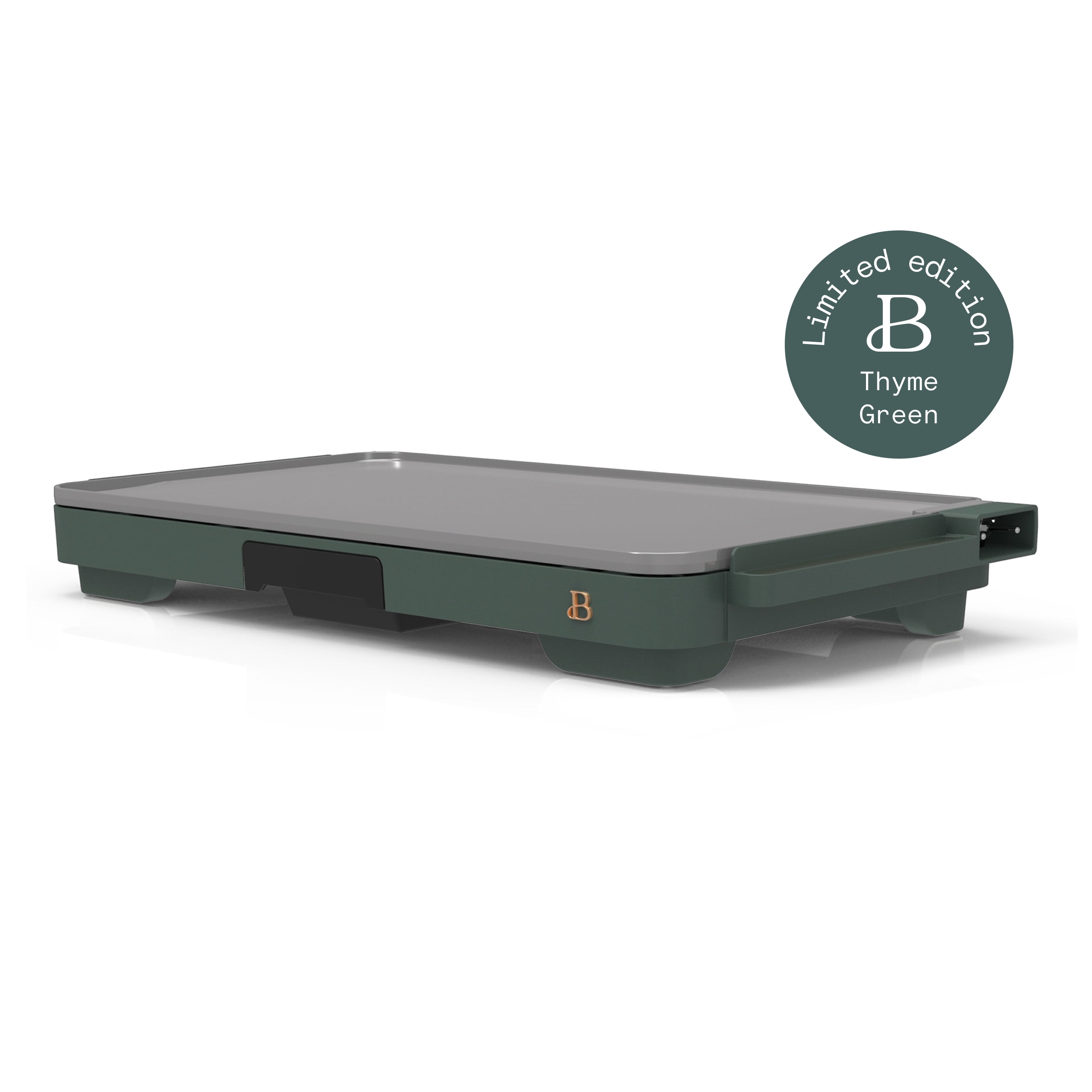 Beautiful XL Electric Griddle 12" x 22" with EverGood Non-Toxic Ceramic Nonstick Coating, Thyme Green by Drew Barrymore