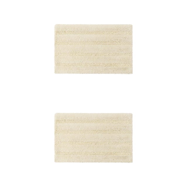 Alfombrilla de baño Naiovety absorbente antideslizante Chenille Blanco lechoso 2Conjunto