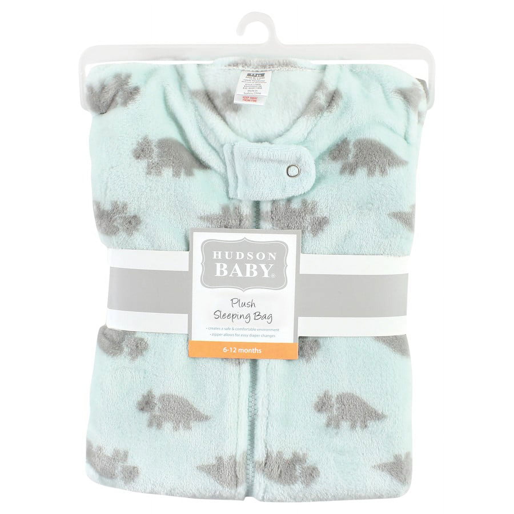 Hudson Baby Infant Boy Plush Sleeping Bag, Sack, Blanket, Sleeveless Triceratops, 6-12 Months