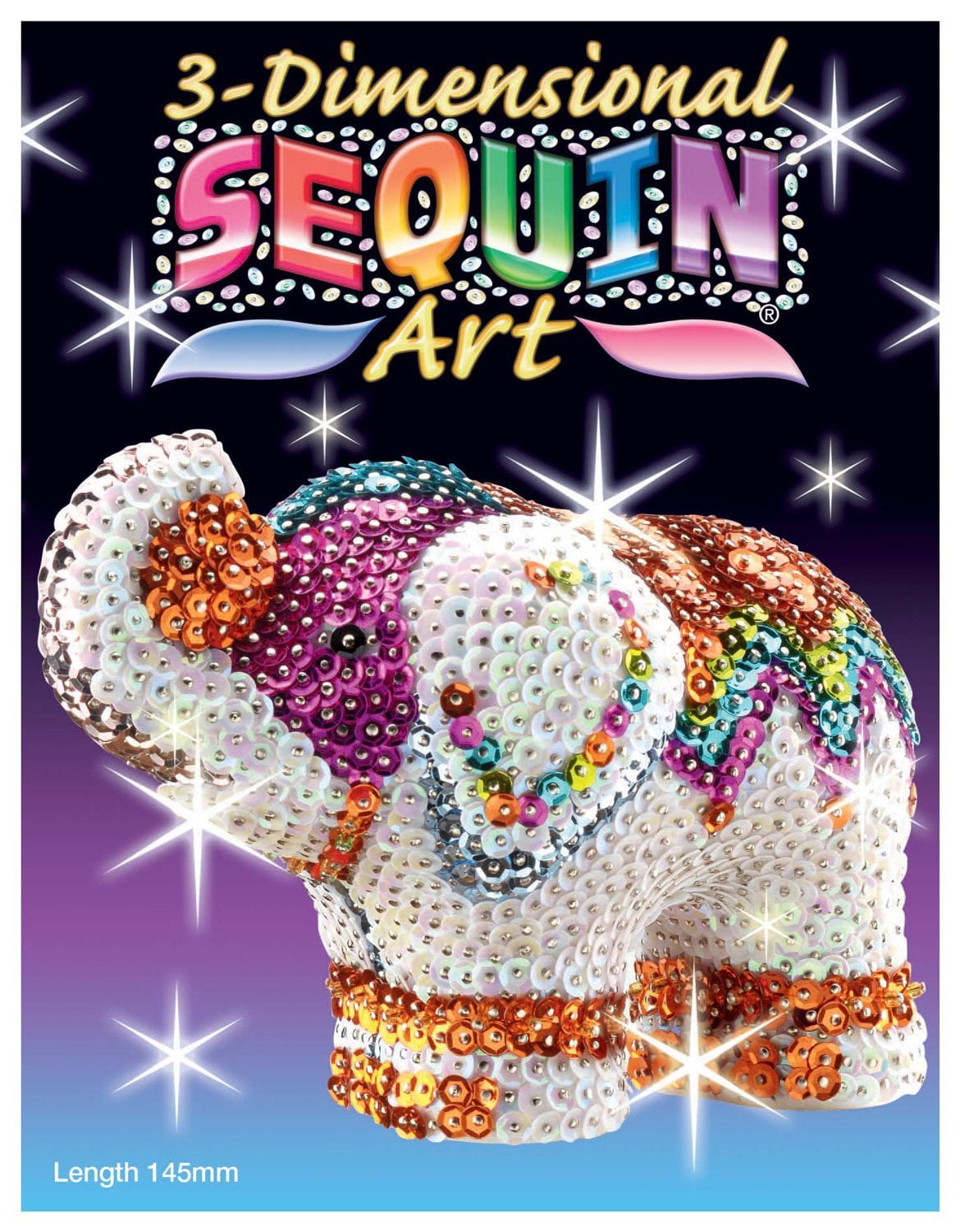 Sequin Art 3D, Elephant, Sparkling Arts and Crafts 3D Art Kit; Creative