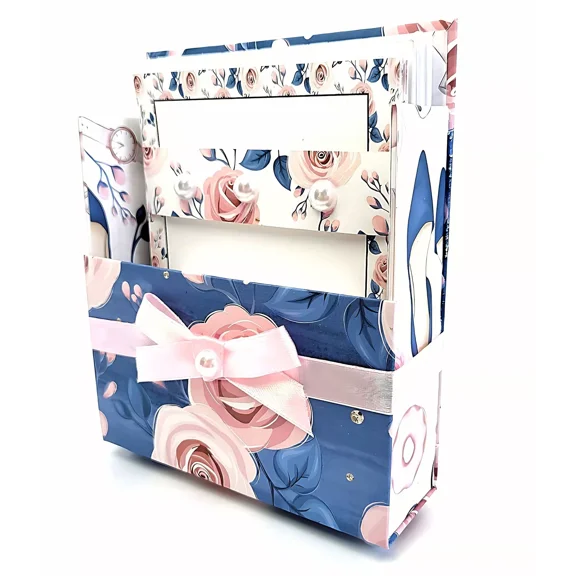 42-Pc Stationery Gift Box Set W/Reusable Desktop Organizer Box And Gold Pen - Pi